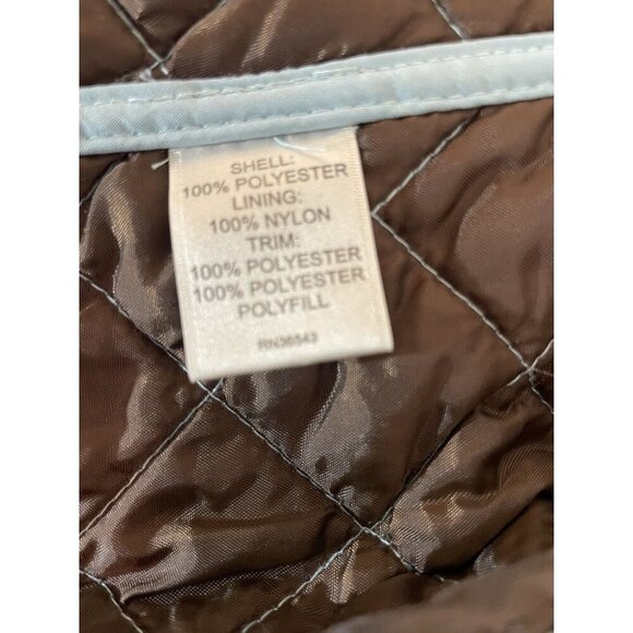 Van Heusen Women's Quilted Vest Medium Light Blue Zip Front Pockets Lined - Picture 6 of 9